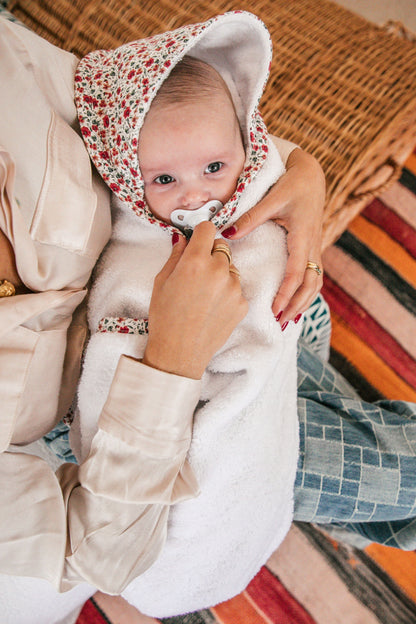 Baby Bath Towel Carmine Flower