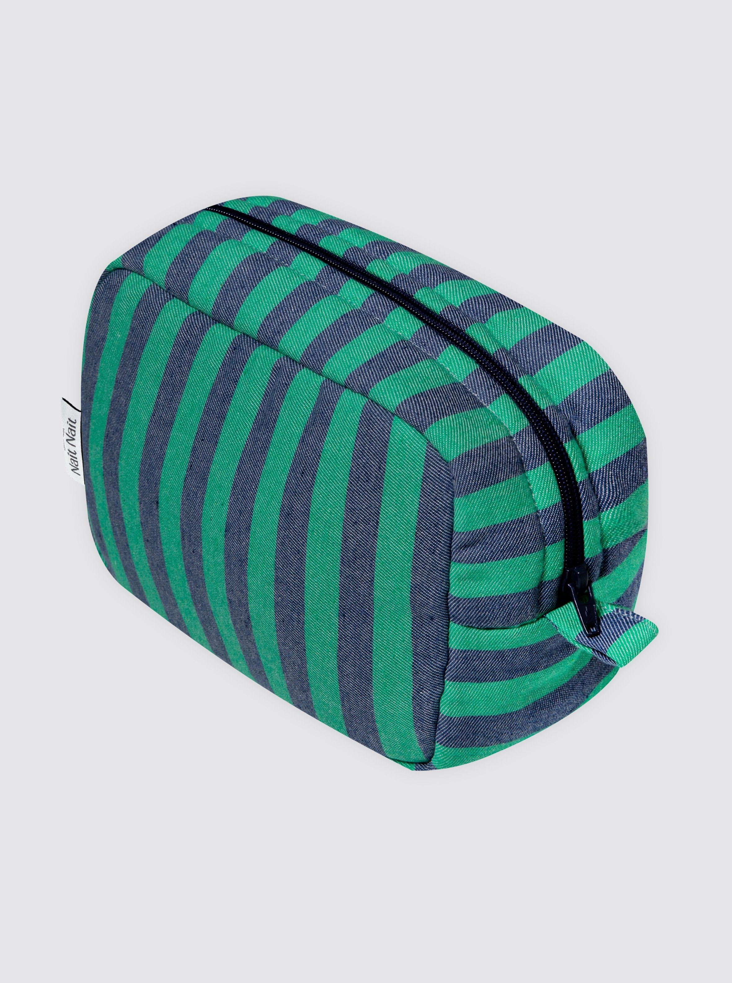 Neceser Rayas Denim y Verde
