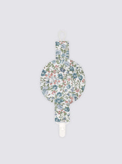 Pacifier Clip with Pocket, Inés Blue Flowers