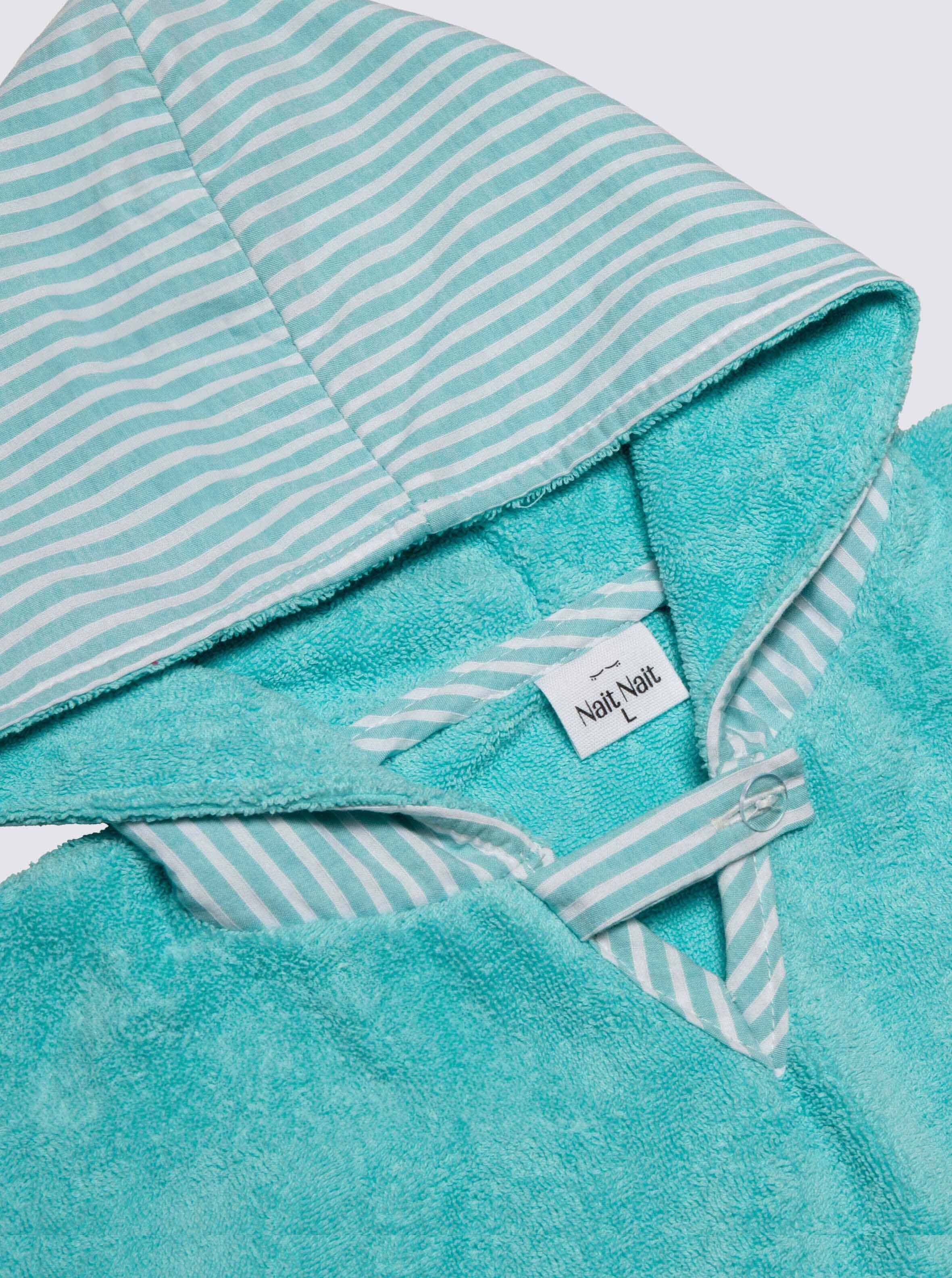 Poncho Playa Rayas Candela Verde Agua