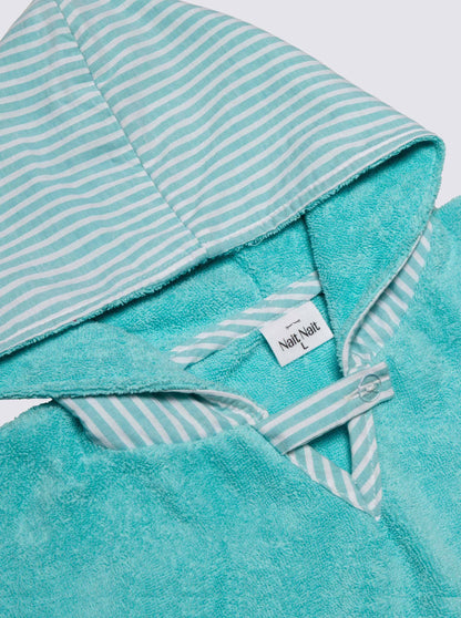 Poncho Playa Rayas Candela Verde Agua