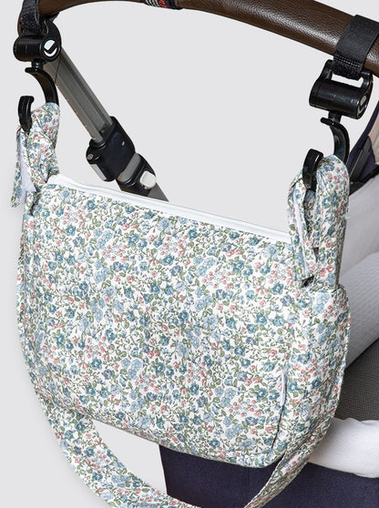Small Inés Flowers Blue Trolley Bag