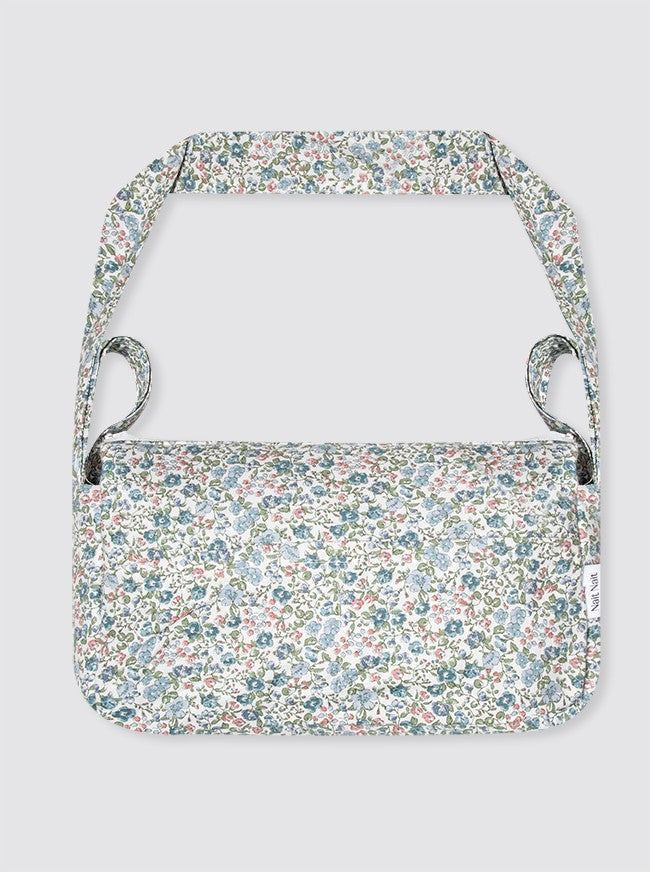 Small Inés Flowers Blue Trolley Bag
