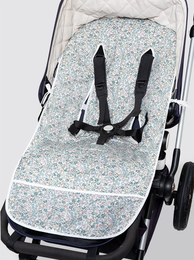 Housse de chaise d'été universelle à fleurs Inés Blue