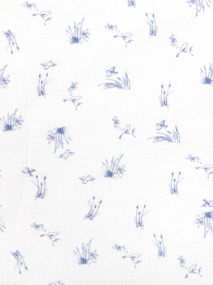 Grand sac trolley oiseaux en toile de Jouy