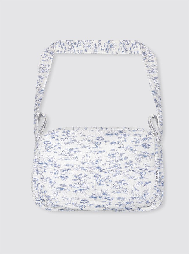 Grand sac trolley en toile de jouy