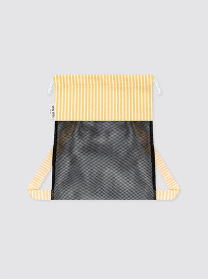 Yellow Striped Mesh Backpack