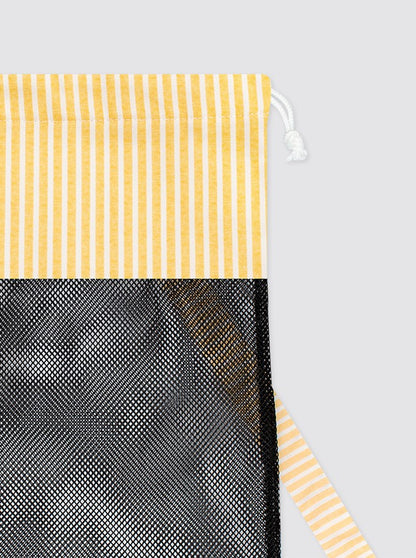 Yellow Striped Mesh Backpack