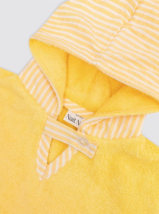 Poncho de plage à rayures jaunes