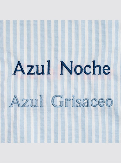 Sac de plage à rayures bleu clair