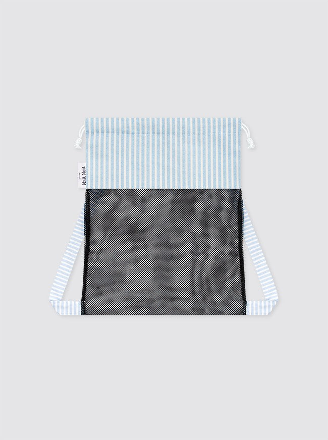 Sac à dos en maille à rayures bleu clair