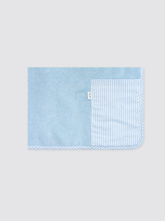 Light Blue Striped Beach Towel with Pocket
