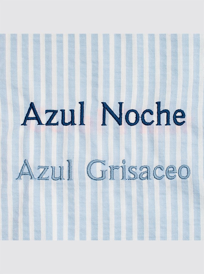 Light Blue Striped Beach Towel with Pocket