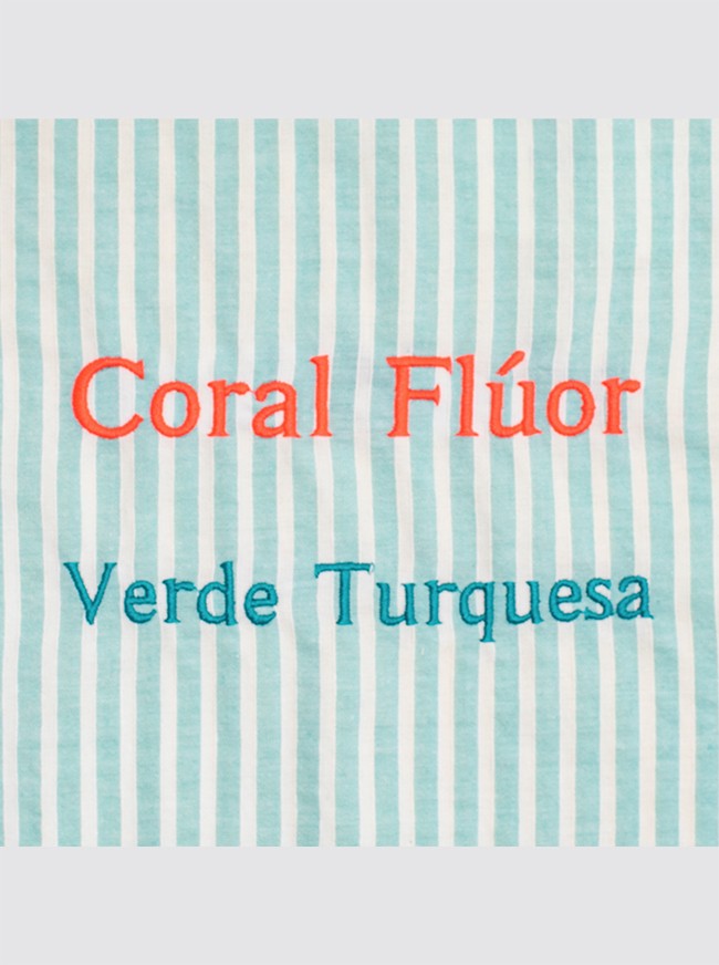 Beach Towel Pocket Striped Candela Aqua Green