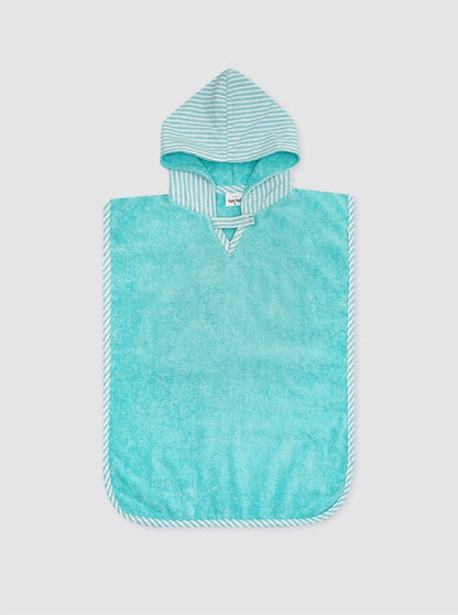 Poncho Playa Rayas Candela Verde Agua