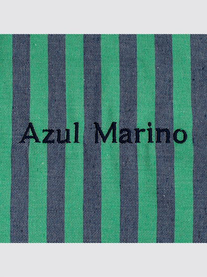 Bolsa de Viaje Rayas Denim y Verde