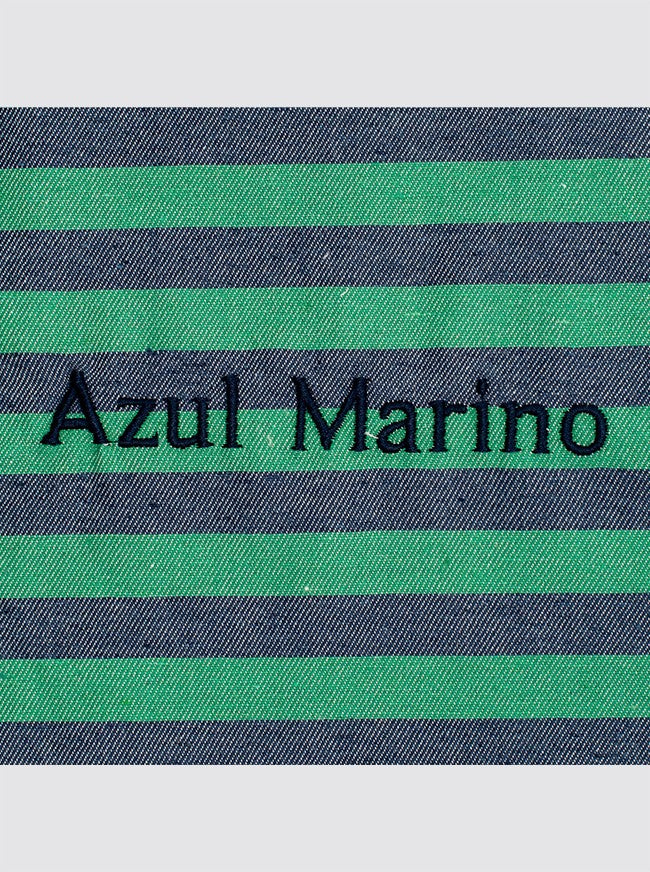 Neceser Pequeño Rayas Denim Azul y Verde