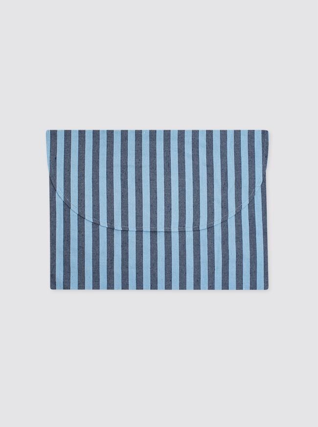 Bolsa de Ropa Grande Rayas Denim y Celeste