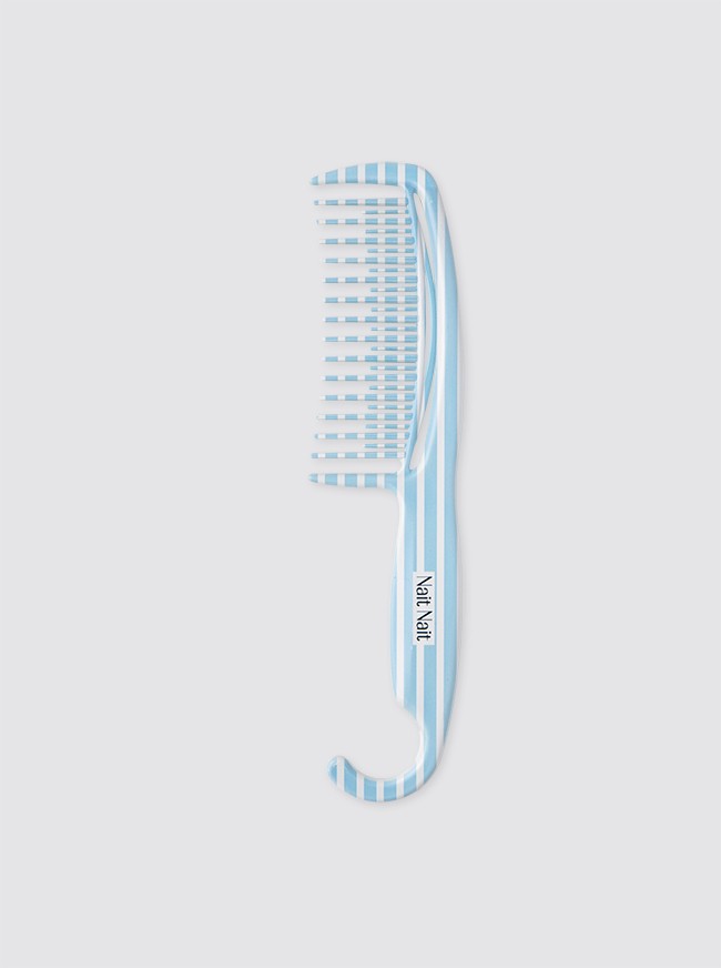 Light Blue Striped Shower Comb