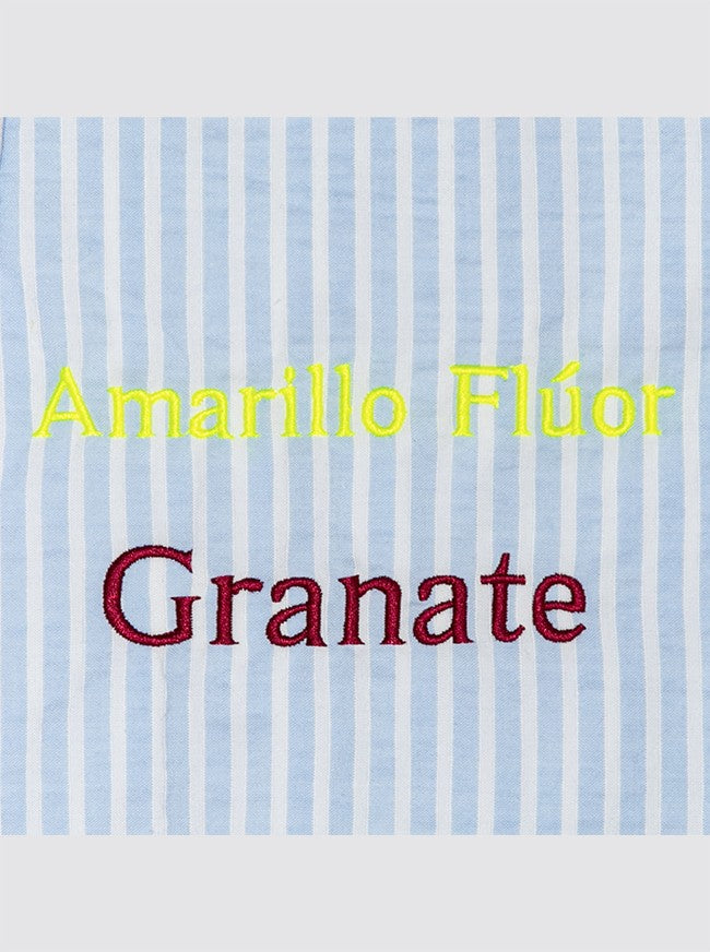 Light Blue Striped Beach Towel with Pocket