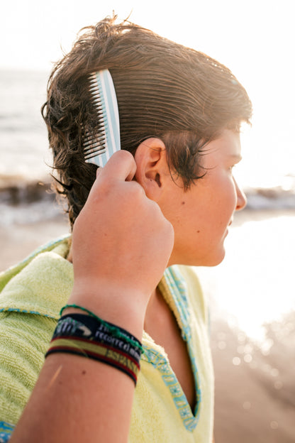 Light Blue Striped Candela Comb