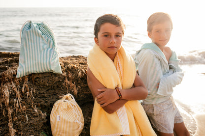 Small Bag with Striped Candle Green