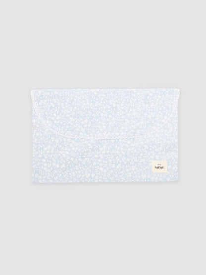 Small Laundry Bag with Blue Pomegranate Eyelet Trim