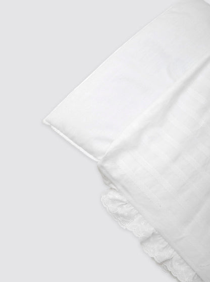 Colcha Minicuna/Capazo Embozo Rayitas Bordadas con Guata Extraíble