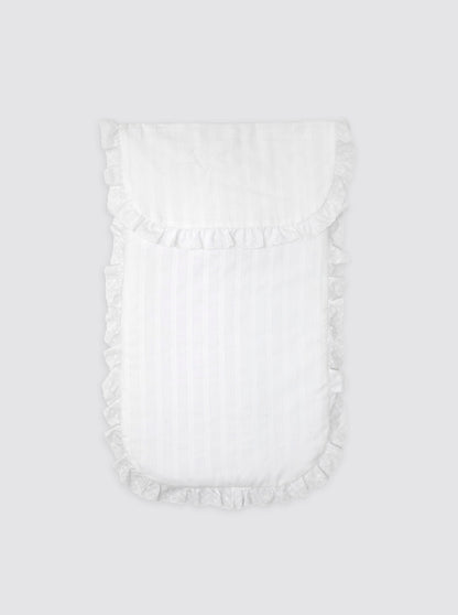 Colcha Minicuna/Capazo Embozo Rayitas Bordadas con Guata Extraíble