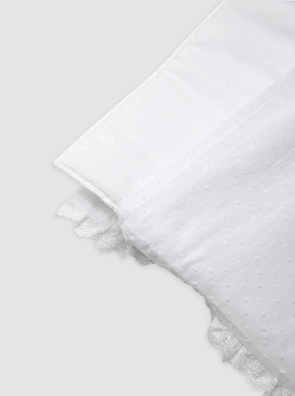 Plumeti Embroidered Trim Moses Basket/Crib Quilt with Removable Wadding