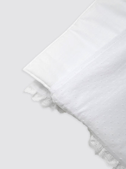 Plumeti Embroidered Trim Moses Basket/Crib Quilt with Removable Wadding