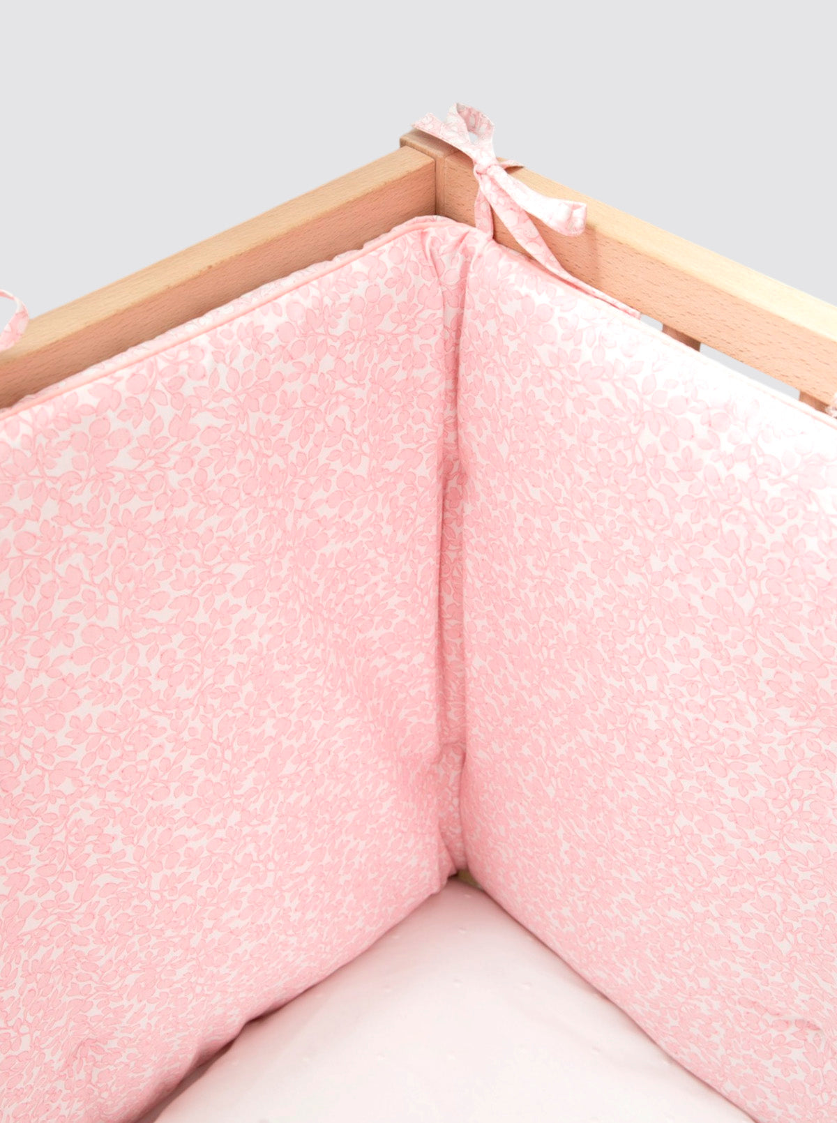 High Padded Crib Bumper Pomegranates Pink