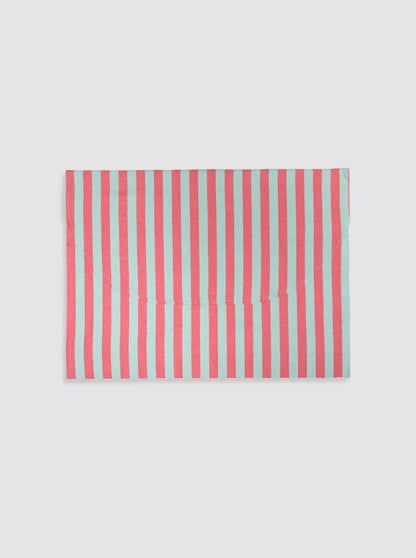 Bolsa de Ropa Grande Rayas Denim Verde y Rosa