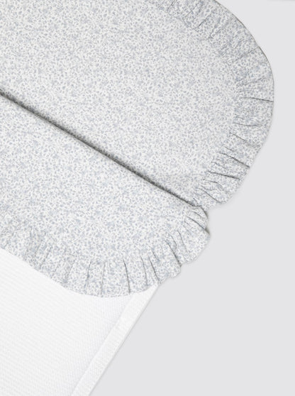 Sac de couchage d'hiver blanc en tricot avec drap-housse à fleurs et ouate amovible - Panier