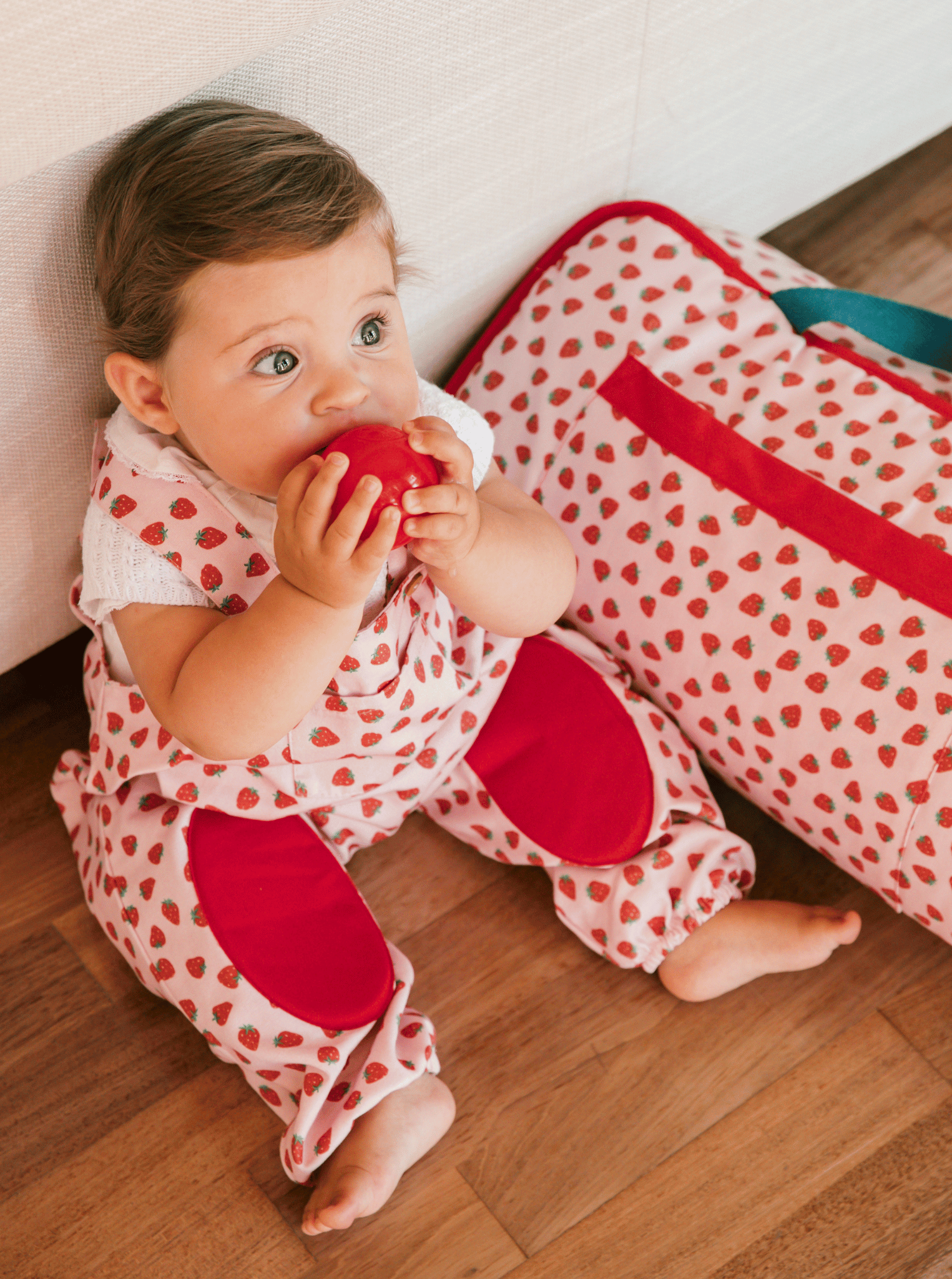 Strawberry Crawling Bib