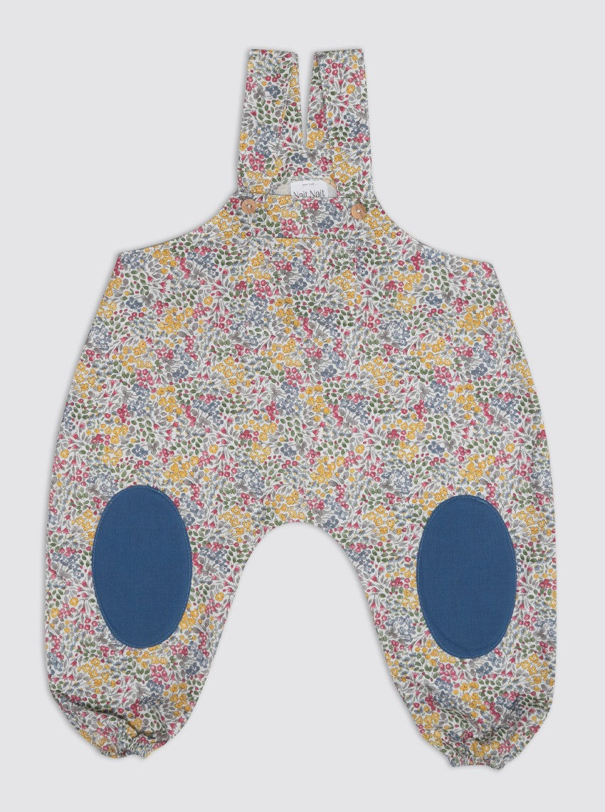 Mimosa Flowers Crawling Bib Knee Pad Blue