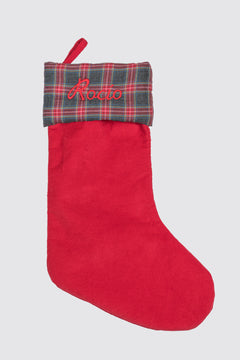 Calcetín Navidad Pana Rojo y Balmoral Gris