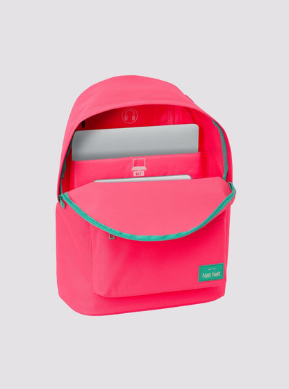 Large Pink Fluorescent Laptop Backpack