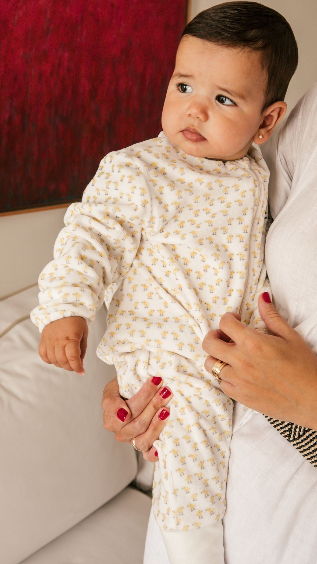 Bubble Pajamas with Sleeves, Yellow Chicks