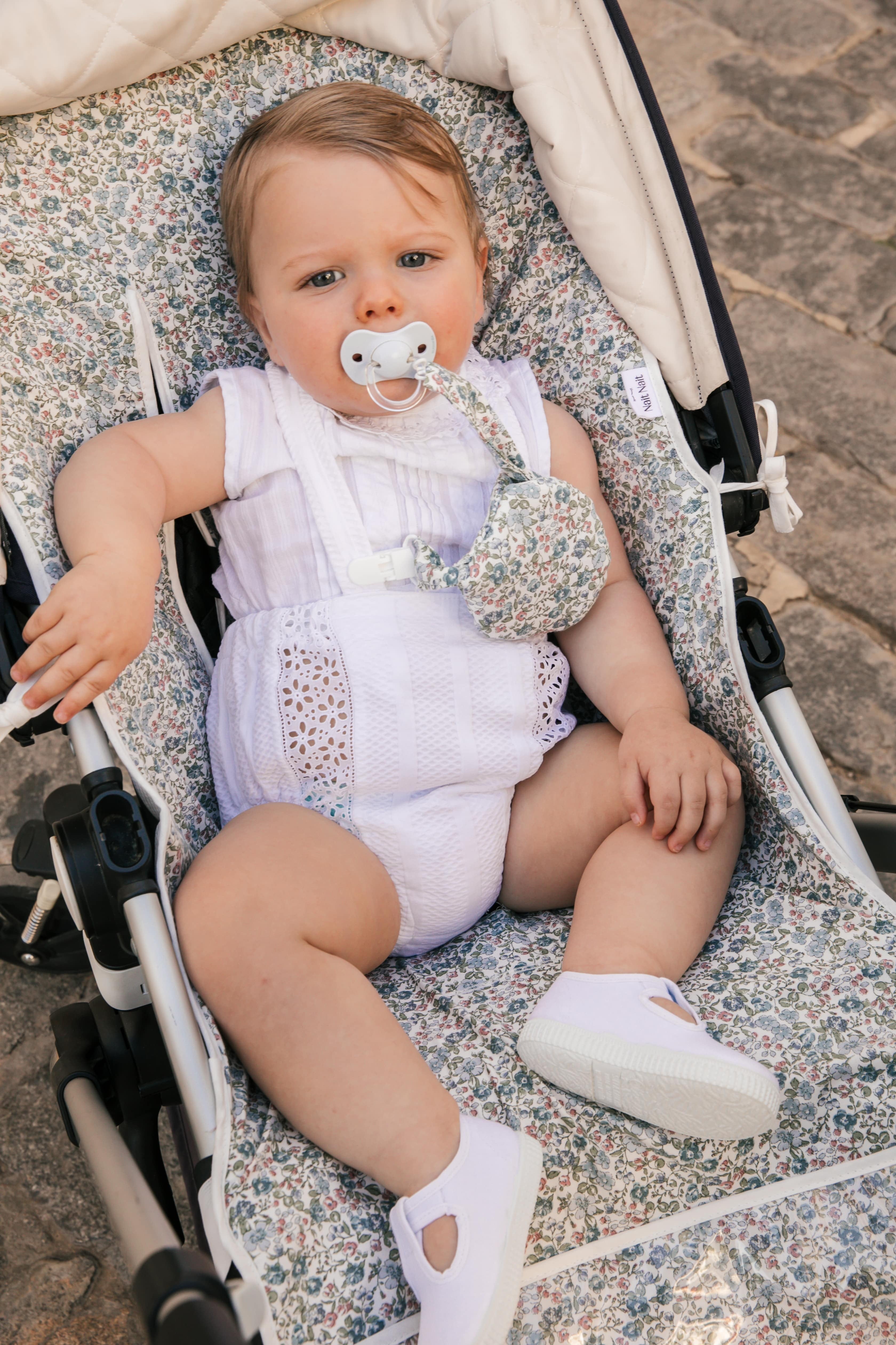 Housse de chaise d'été universelle à fleurs Inés Blue