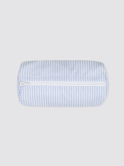 Small Piqué Toiletry Bag in Light Blue Stripes