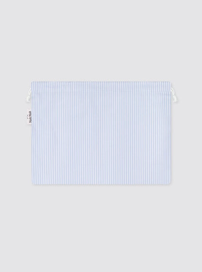 Large Piqué Bag with Light Blue Stripes