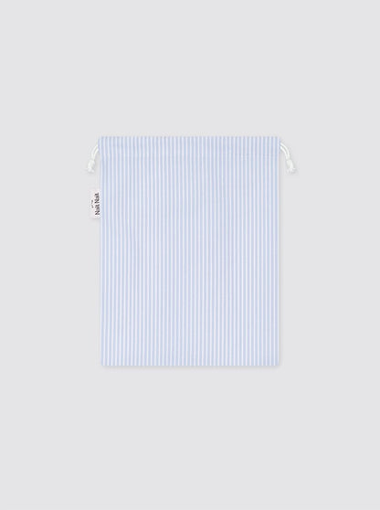 Small Piqué Bag with Light Blue Stripes