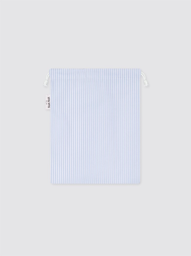 Small Piqué Bag with Light Blue Stripes