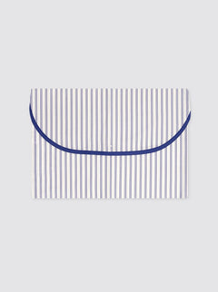Large Garment Bag with Blue Tulip Stripes