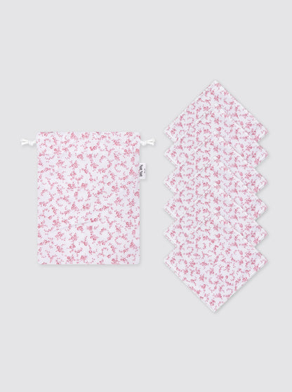 Hygienic Wipes 6 units + Mini Bag - Pink Pitiminí Flower