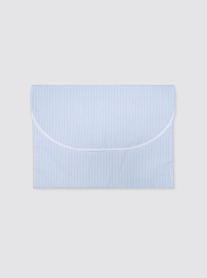 Large Garment Bag Piqué Light Blue Stripes