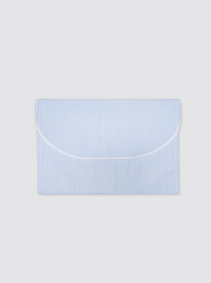 Small Garment Bag Piqué Light Blue Stripes