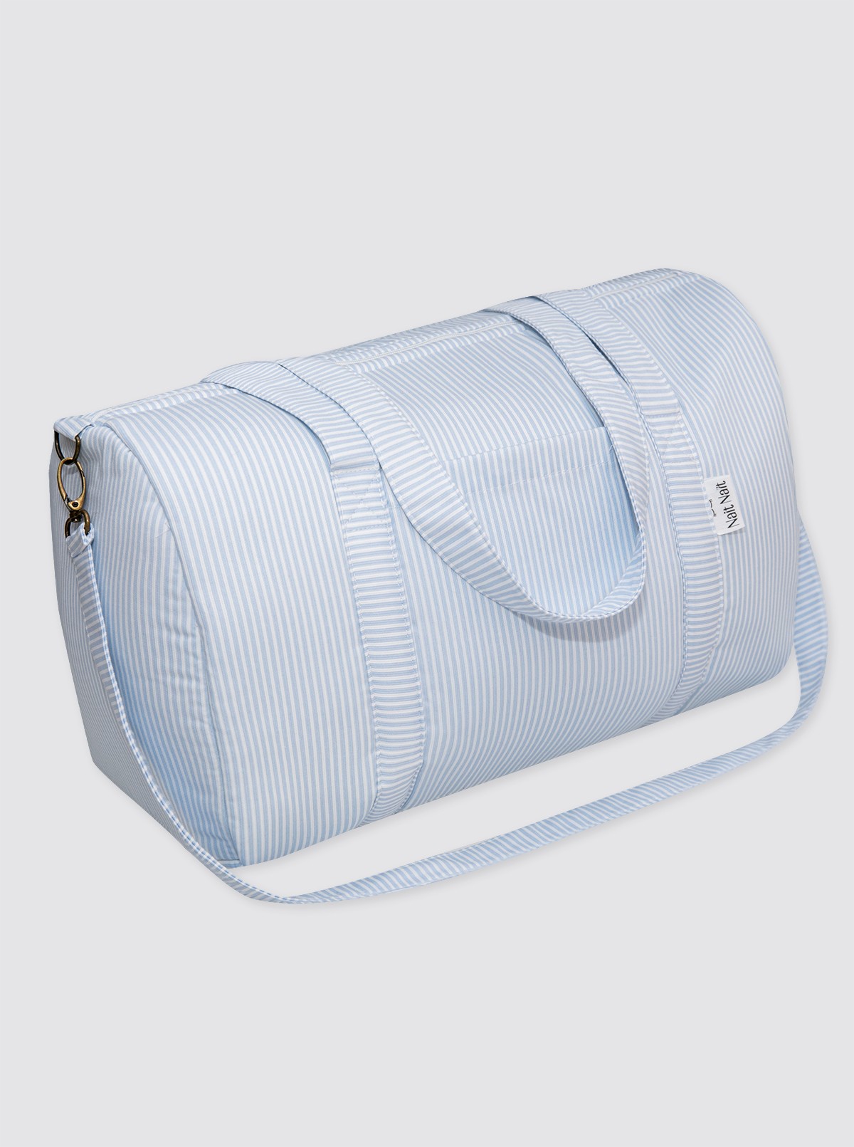 Light Blue Striped Piqué Travel Bag