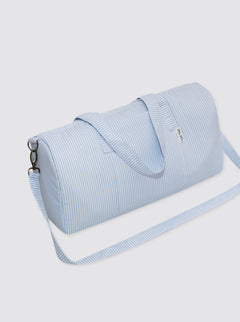 Sac de sport en piqué, rayures bleu clair